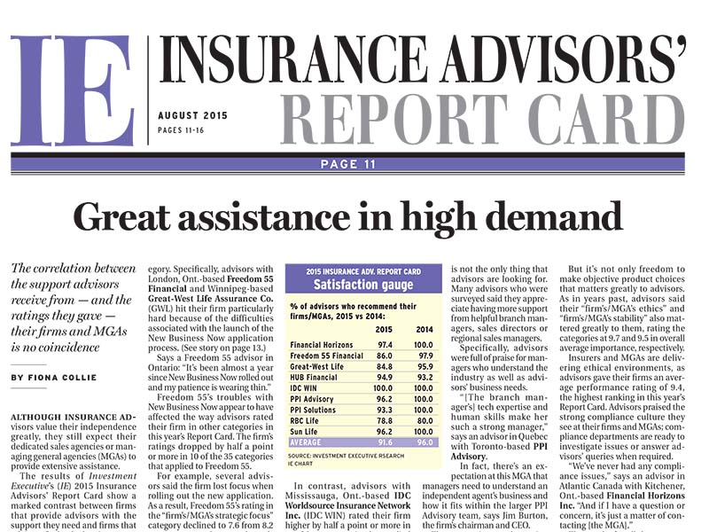 Insurance Report Card 2015