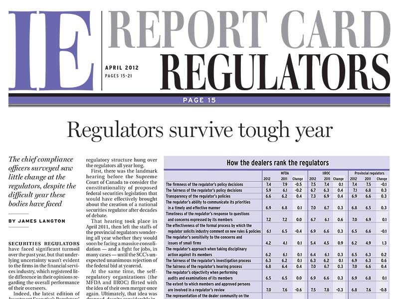 Regulators Report Card 2012