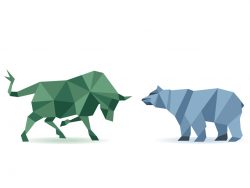 Bear and bull stock market illustration