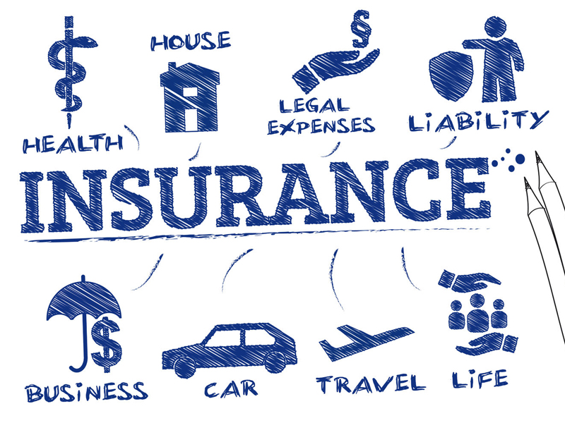 Insurance. Chart with keywords and icons
