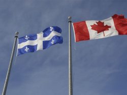 Quebec and Canadian Flags`