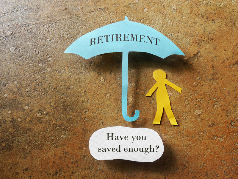 Retirement umbrella with Have you saved enough text