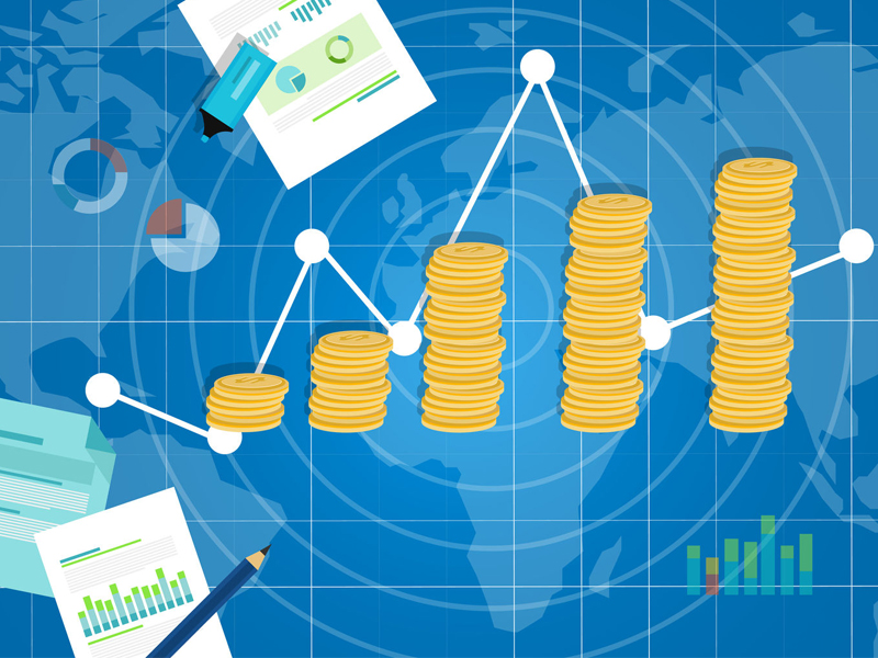 economic growth gdp growth domestic product money stack chart