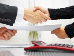 handshaking and exchanging contract documents