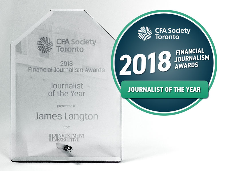 Journalist of the Year award, with badge