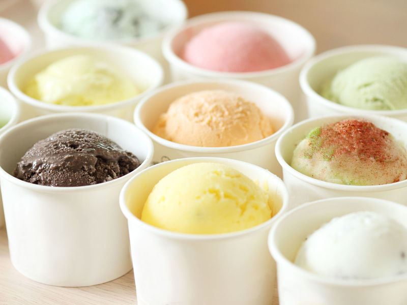 multiple flavours of ice cream