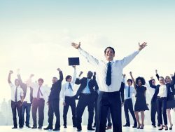 business people team success celebration concept