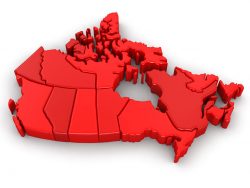 Canada, provinces, map, red