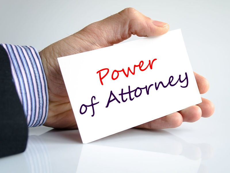 Power of attorney text concept isolated over white background