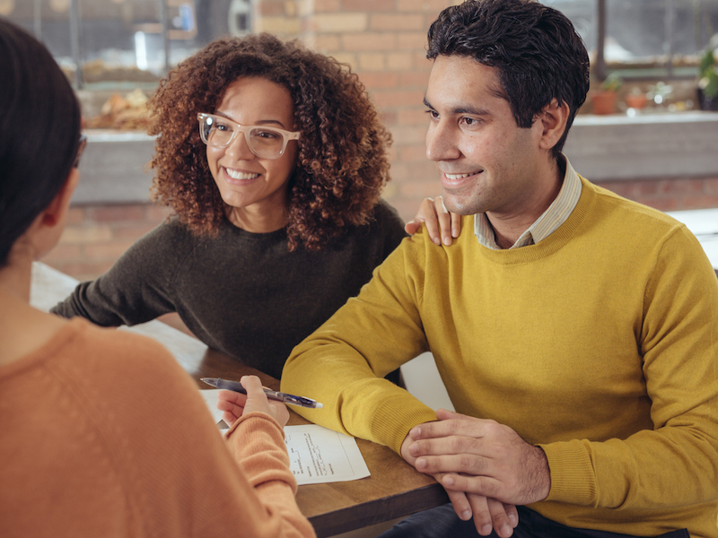 Couple getting financial advice