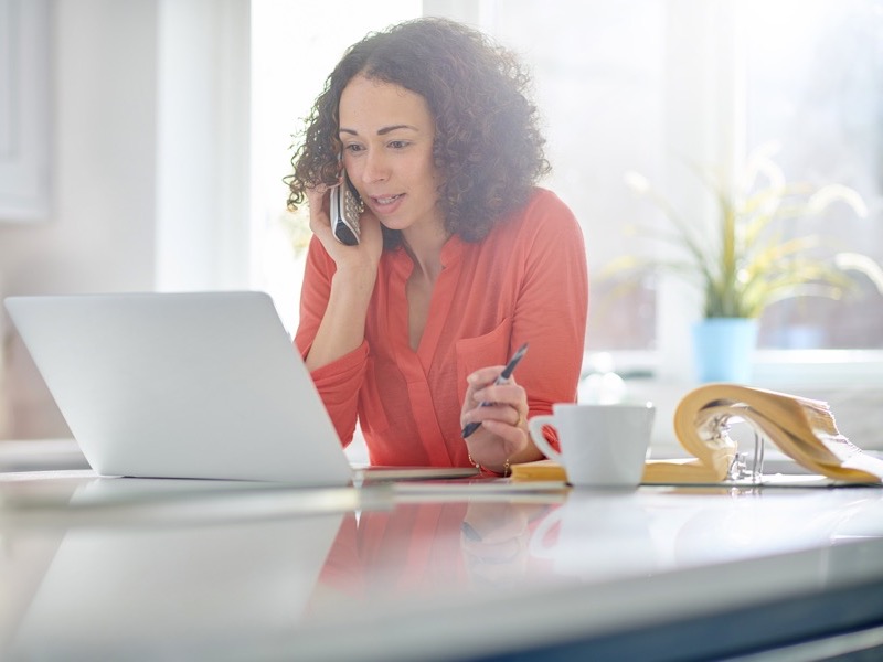 woman working from home