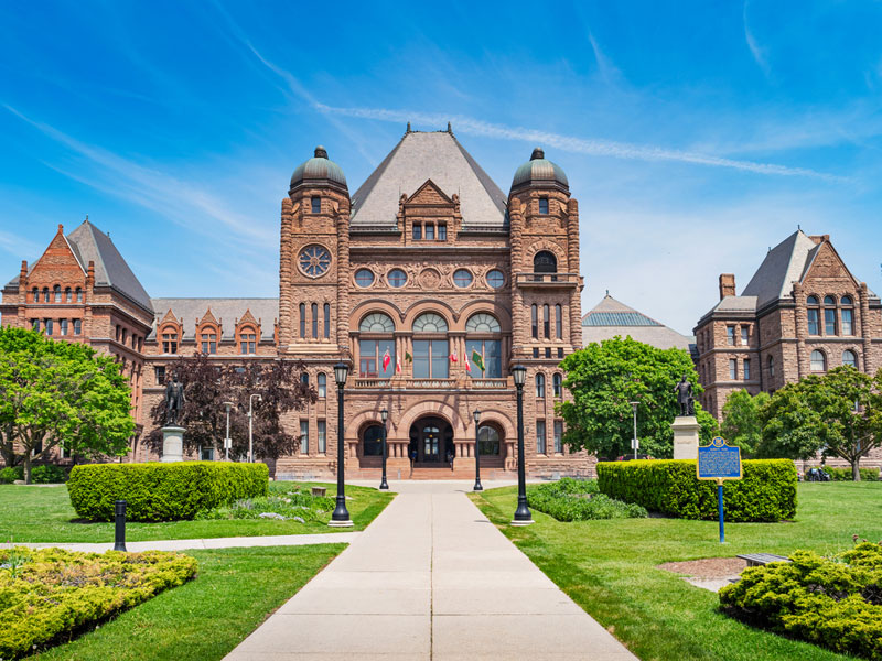 Ontario Legislative Building at Queens Park in Toronto Ontario