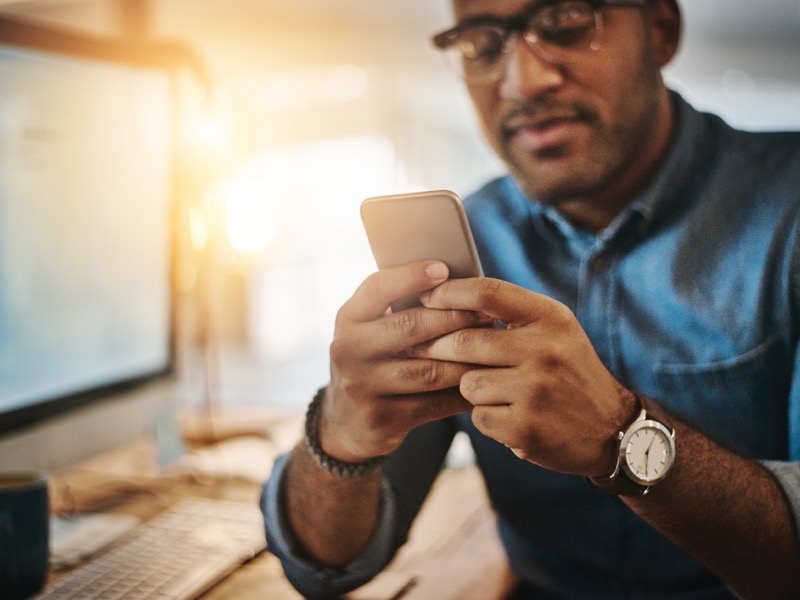 man using mobile phone