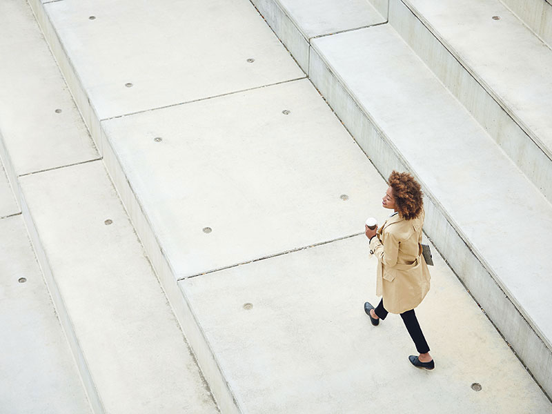 business woman walking