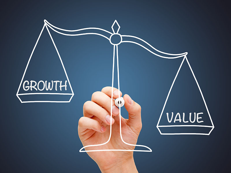 Value and growth on scales