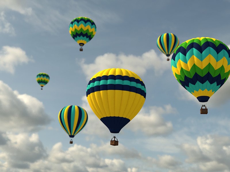 colorful hot air balloons