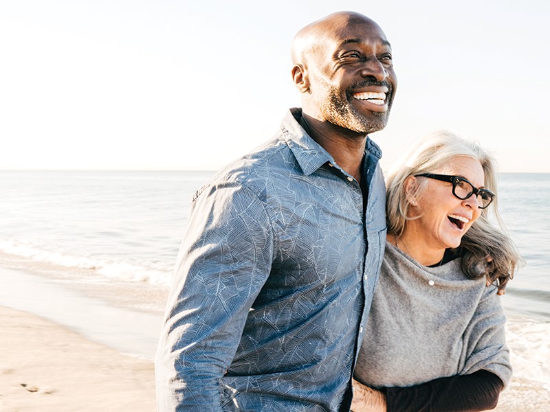 Old couple - both smiling