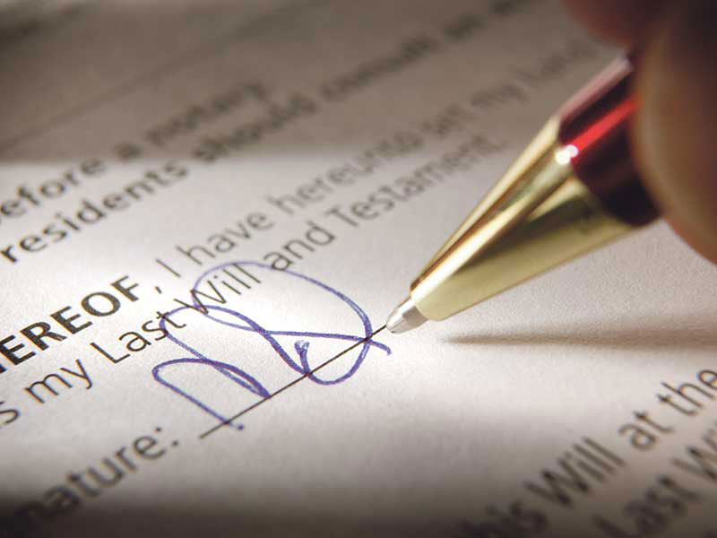 will and testament signature