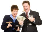 Greedy Business Partners stock photo