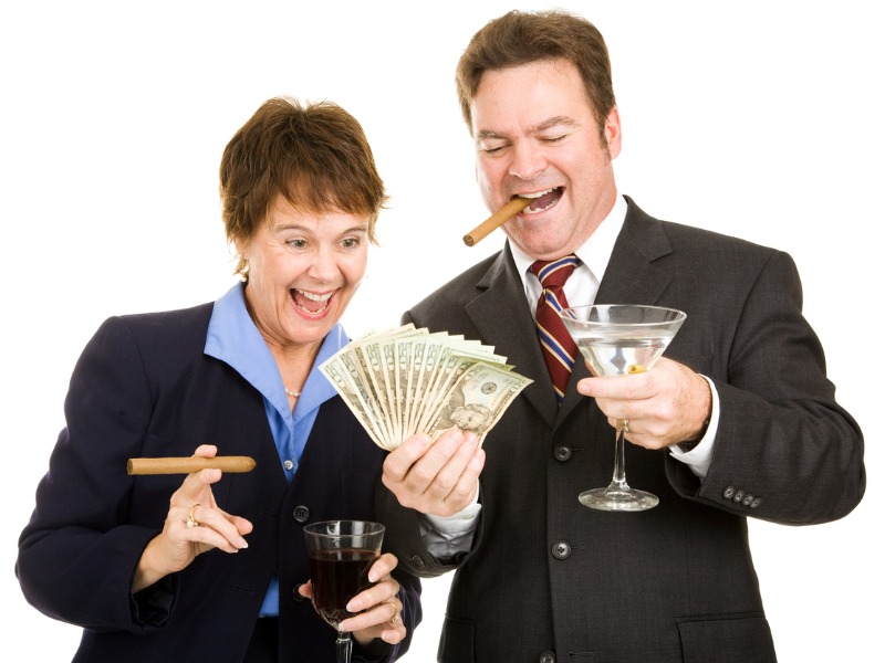 Greedy Business Partners stock photo