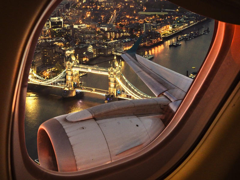 London bridge aerial view from the porthole stock photo