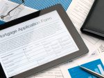 Online mortgage application form on a digital tablet