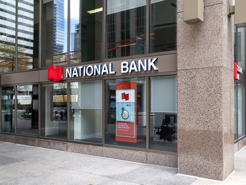 National Bank of Canada in Toronto’s financial district; National Bank of Canada is sixth largest commercial bank in Canada.