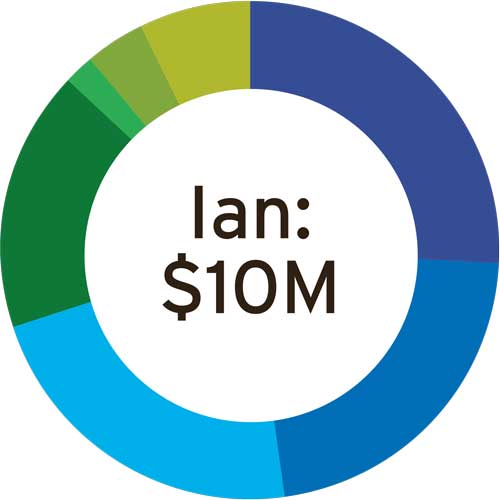 Chart showing Ian's 10 million dollar investment strategy