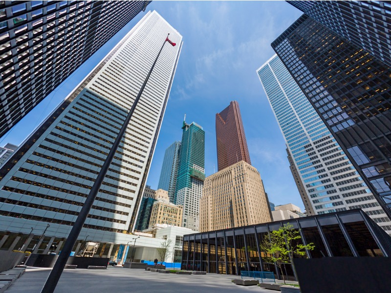 Downtown Toronto Financial District Skyscrapers stock photo