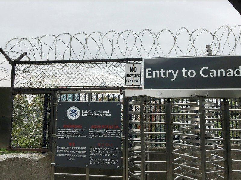 U.S. Customs and Border Protection international checkpoint between Canada and the United States of America