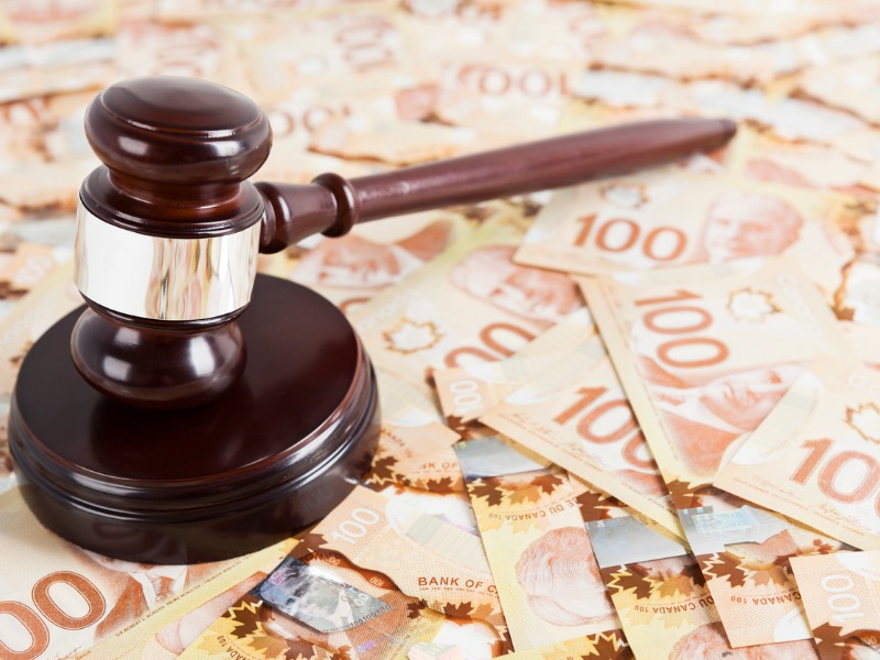 Gavel and Money - Canada stock photo