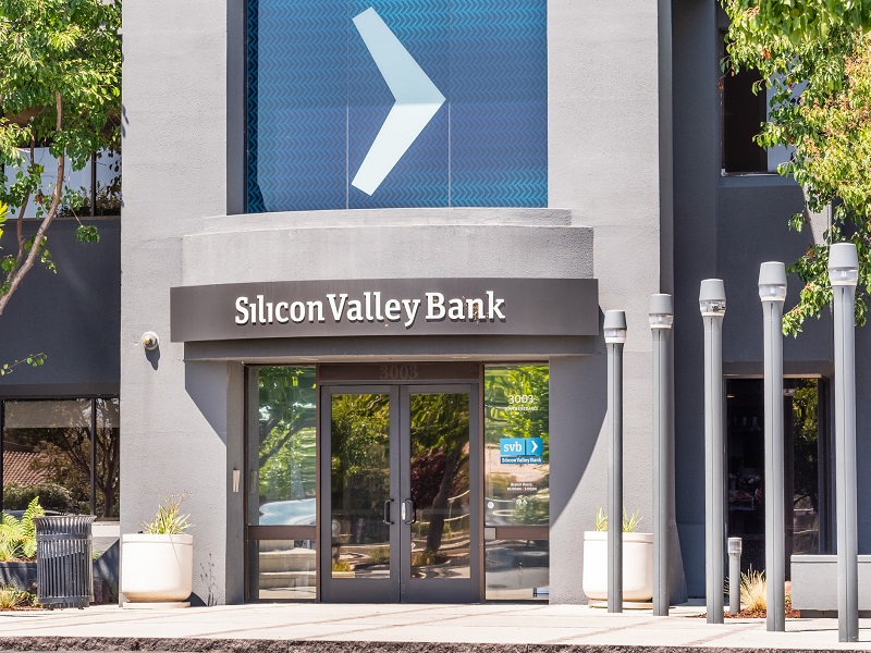 Silicon Valley Bank headquarters and branch stock photo