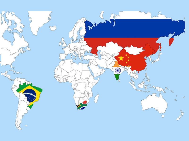 Map of BRICS countries