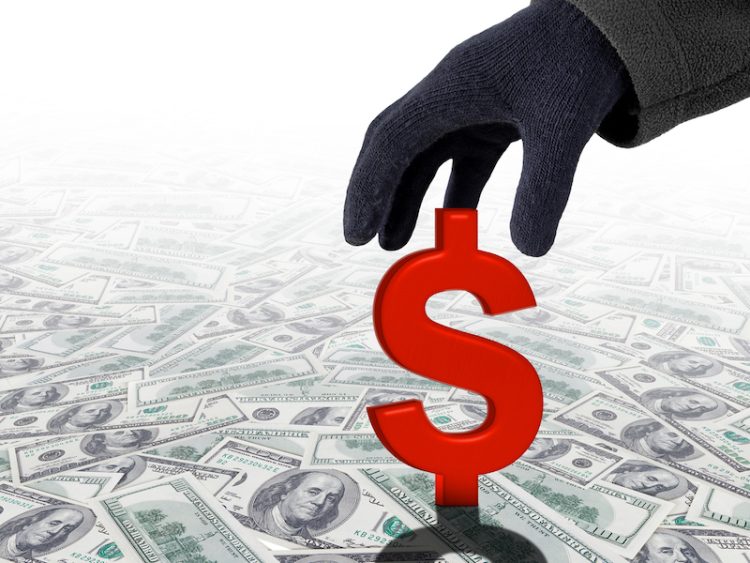stealing money